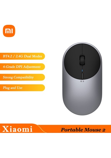 Xindoker Xiaomi Mi Portable 2 Kablosuz Mouse: Bt 4.2/2.4g Çift Mod, 4000dpı, Alüminyum Gövde, Windows/mac/android Uyumlu Ofis/ev Kullanıma