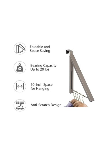 Dancemonkey Cbtx Matkapsız Metal Kapı Kancası, Katlanabilir Elbise Askısı Ve Düzenleyici - Beyaz Beyaz