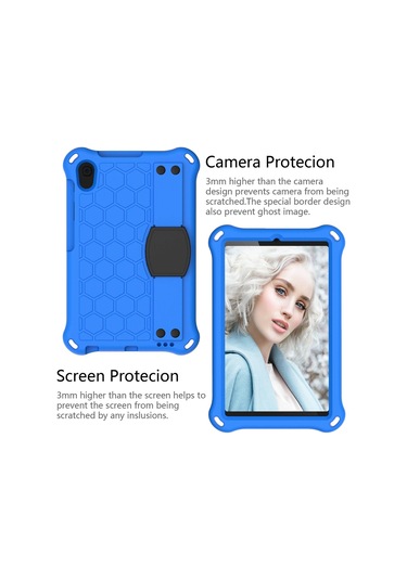 Galaxy Tab A 8.4 İnç 2020 T307/t307u Tablet İçin Kılıf, Düşmeye Karşı Dayanıklı, Stand Ve Kayışlı Mavi