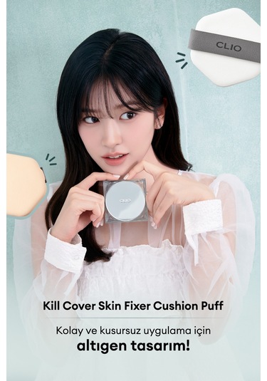 Altıgen Şekliyle Kolay Uygulama Sağlayan Makyaj Pufu Clıo Kill Cover Skin Fixer Cushion Puff