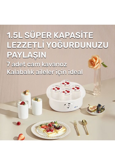 VZN KA4010 20 W 1.5 L 7 Kavanozlu Profesyonel Yoğurt Makinesi