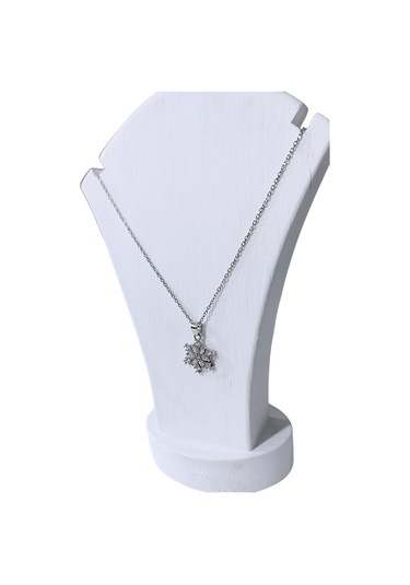 Kadın Çelik Kar Tanesi Model Kolye Gümüş Renk Çelik