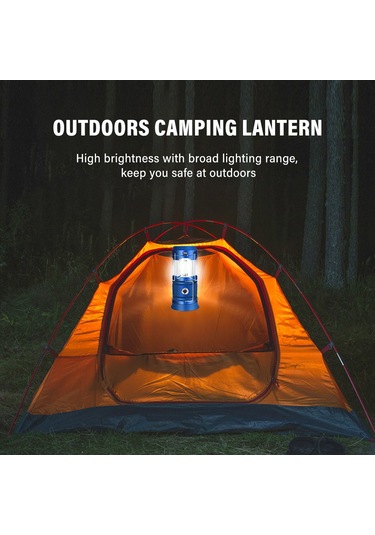 Mufunye Mavi Led Kamp Feneri Güneş Enerjili Usb Şarjlı 18650 Batarya Ve Kablolu Çadır Işığı Outdoor Kullanım İçin İngilizce Paketli Çok Renkli
