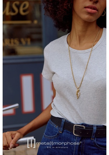 Metalmorphose Şimşek Kolye Altın - Gümüş