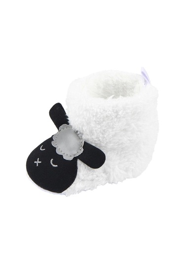 Suntek Sevimli Karikatür Hayvan Unisex Çocuk Polarlı Panduf Beyaz