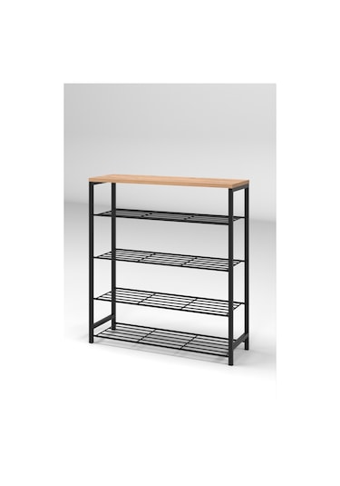Retodesign 5 Katli Ayakkabilik- Banyo Rafi -çok Amaçli Raf 1890 Siyah - Atlantik Çam