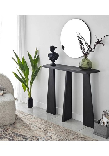 Ela Wood Working Cleopatra Masif Ağaç Dresuar 100cm Siyah