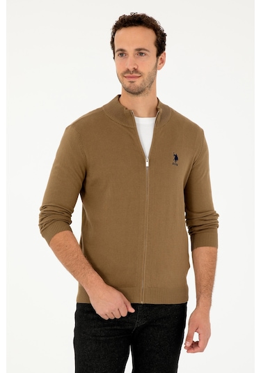 U.s. Polo Assn. Erkek Haki Hırka Triko 50293526-vr027 Haki