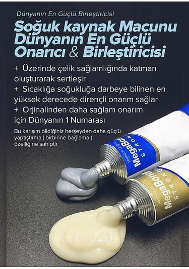 Megabond 2+1 Pk. Çift Karışım Soğuk Kaynak Macun Yapıştırıcı 60Gr