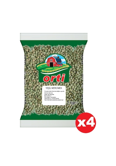 Orti Yeşil Mercimek 1 Kg. x 4 Adet
