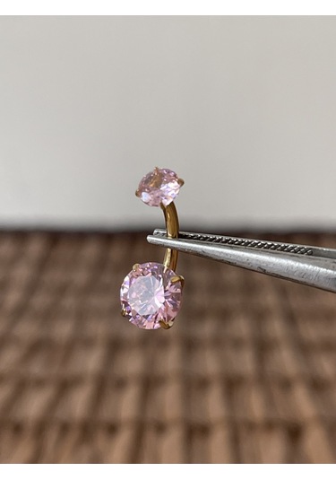 Yüksek Kalite G23 Titanium Pembe Parlak Zirkon Taşlı Titanyum Göbek Piercingi Taş 10mm DUMMY 236122836 429