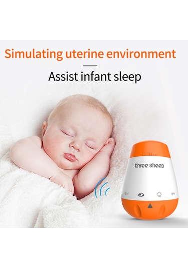 Tenfowee Bebek Uyku Makinesi - 6 Sakinleştirici Ses, Ağlama Sensörlü, Şarj Edilebilir Turuncu Turuncu