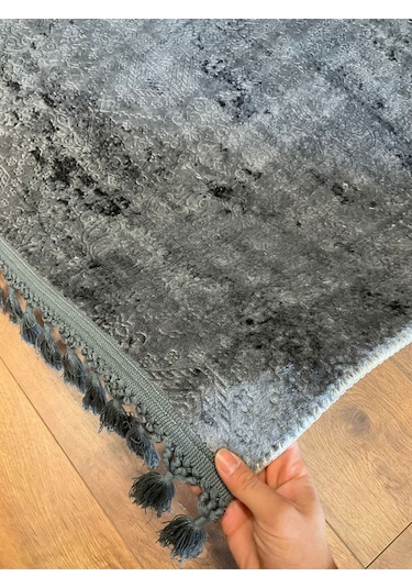 Saraz Halı Puffy Kabartma Desenli Yıkanabilir Kaymaz Taban Salon Halısı Mutfak Koridor Halısı S51