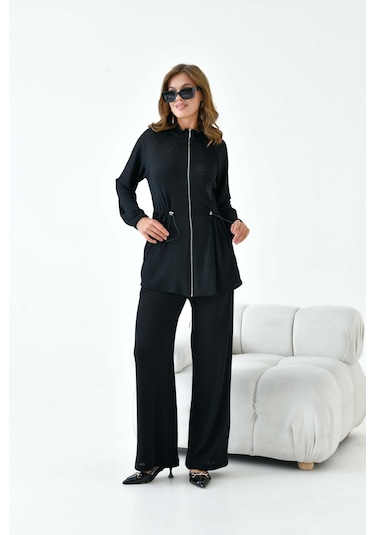 Ftz Kadın Örme Takım Siyah 30992 Siyah