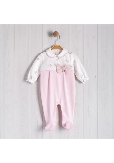 Kelebek Aksesuarlı Bebe Kız Tulum Pembe