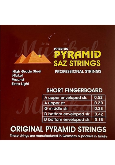 Pyramid Maestro Kısa/Uzun Sap  Saz Teli Bağlama Teli + 2 Tezene 0.18 Kısa Sap