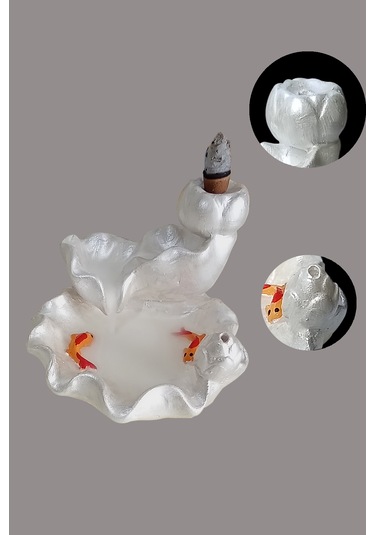 Havuzlu Ve Balık Figürlü Geri Akış Şelale Tütsülük İnci Rengi