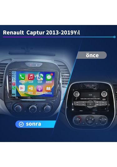 Renault Captur 2013-2019yıl 4gb Ram 32gb Multimedya Carplay