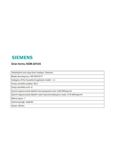 Siemens HB134FES1T Paslanmaz Çelik Ankastre Fırın