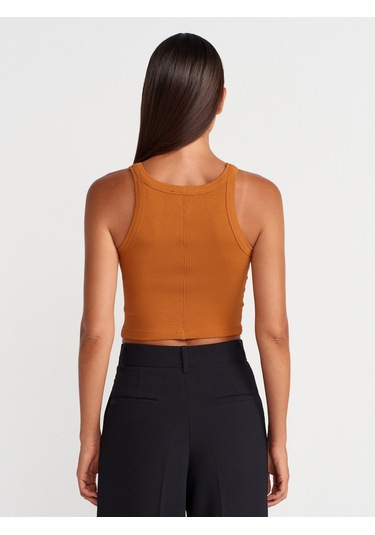 Dilvin 21104 Fitilli Crop Top-a.kiremit A.kiremit