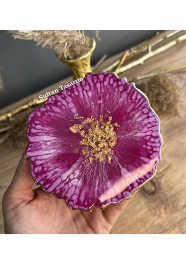 Tekli Epoksi Bardak Altlığı - 115 Mor