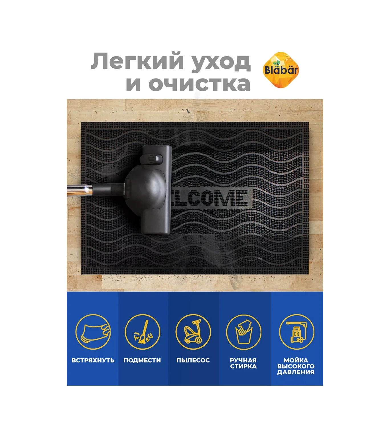 Blabar Kauçuk Giriş Paspası 60x40 179794907 Siyah