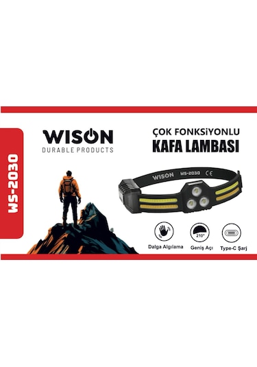 Wison Ws-2030 Çok Fonksiyonlu Kafa Lambası Siyah