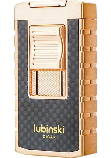 Lubinski Yeni Stil Delicili Çift Torch Puro Çakmağı Gold