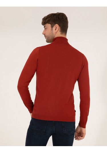 Pierre Cardin Erkek Kiremit Triko Kazak 50257302-vr031 Kiremit