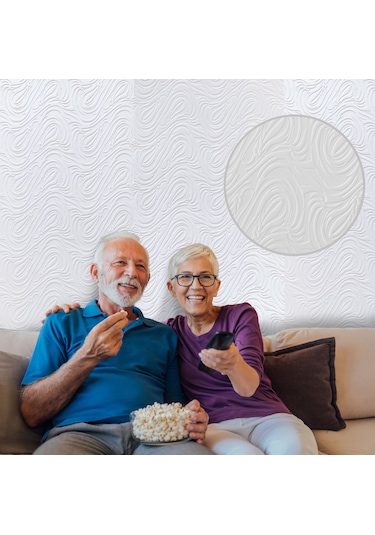 3d Duvar Paneli Boyanabilir Dekota 60x120 Cm / Dalga Desenli 7'li Paket-5 M²