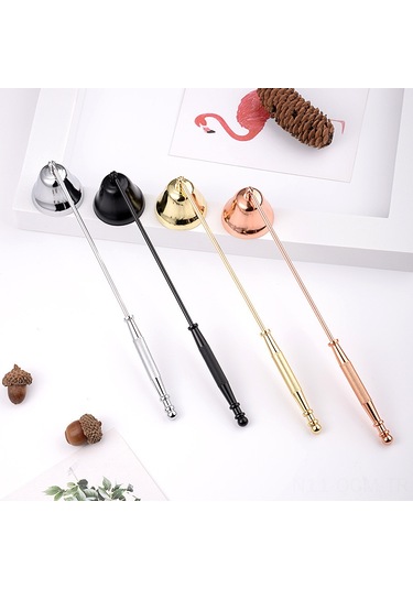 Qingmipy Evde Kullanım İçin Çelik Mum Söndürücü Seti - 3 Parça: Makas, Zil Kapağı Ve Kanca - Gümüş Hoparlör Kapağı