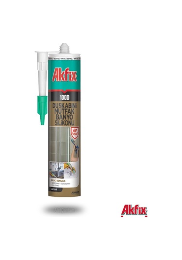Akfix 100D Duşakabin Mutfak Banyo Silikonu Beyaz Beyaz
