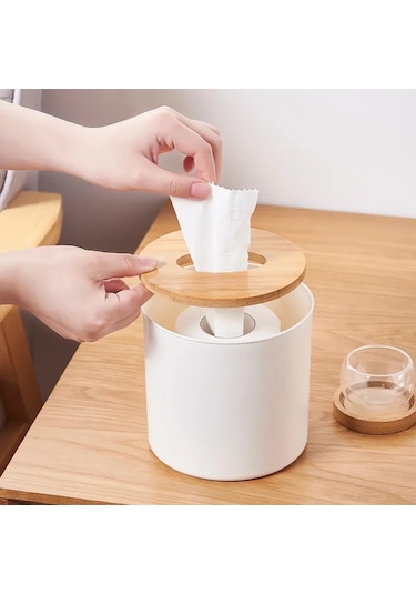 Orta Boy Normal Masaüstü Kağıt Mendil Kutusu Uzaktan Kumanda Depolama Rafı Ahşap Kapak Peçetelik Kare Plastik Doku Tutucu Mutfak Oturma Odası