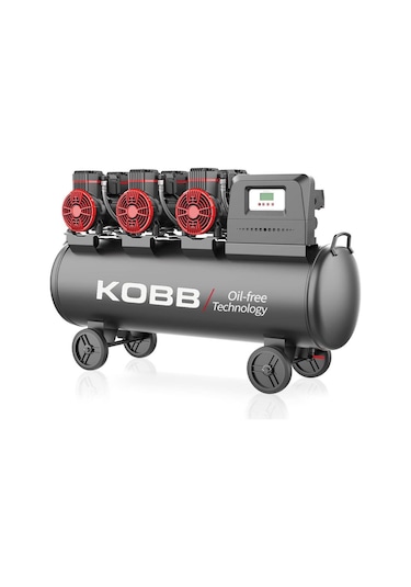 Kobb Kbk100s 6.0hp 100lt 8bar Üç Motorlu Yağsız Sessiz Taşınabilir Hava Kompresörü