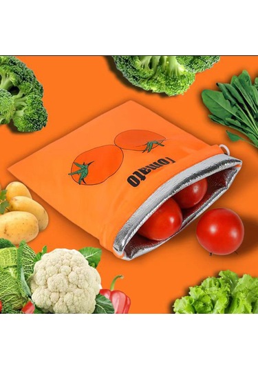 Suntek Alışveriş İçin Alüminyum Folyo Astarlı Bağcıklı Turuncu