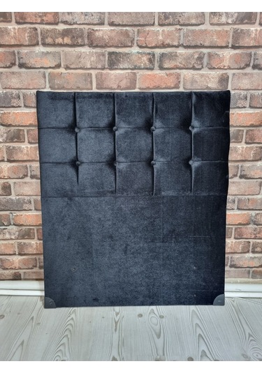 Emba Mobilya Papatya Tek Kişilik Baza Başlığı Kapitoneli Siyah 120 CM