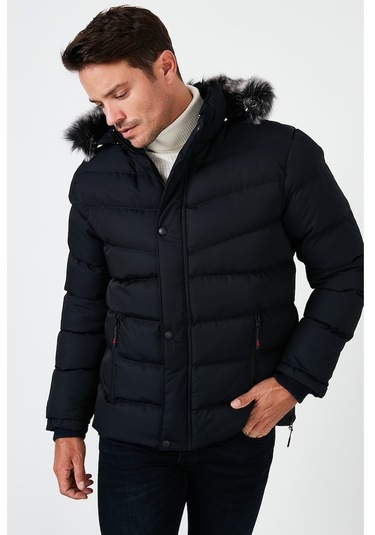 Buratti Slim Fit Suni Kürklü Peluş Astarlı Çıkarılabilir Kapüşonlu Şişme Erkek Mont 5761080 B Lacivert Buratti Slim Fit Suni Kürklü Peluş Astarlı Çıkarılabilir Kapüşonlu Şişme Erkek Mont 5761080 B Lacivert