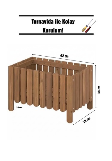 Ahşap Çiçeklik Saksılık 62 38 0 - 1 Kg