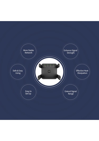 Xindoker Siyah 1200m Çift Frekanslı Wifi Sinyal Güçlendirici - Ap/repeater Modları, 4 Dış Anten, Wps Şifreleme, Avrupa Standartı