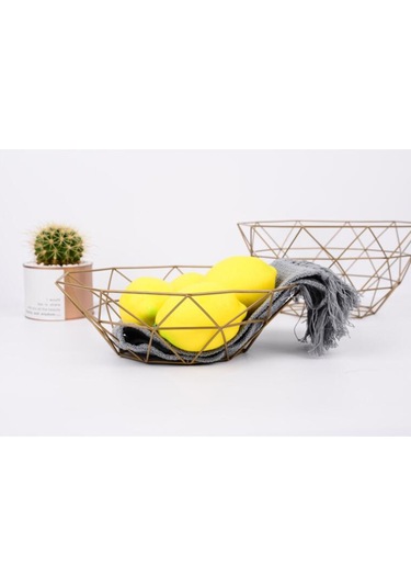 Suntek Geometrik Metal Tel Dekoratif Depolama Ekran Sepet Masa