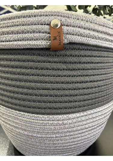 Kopya - Patrick Jüt Hasır Görünümlü Çöp Kovası, Dekoratif Sepet, Kağıt Çöpü Sepeti Griantrasit