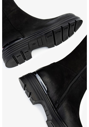 Valmenti Kadın Hakiki Deri Siyah Nubuk Casual Çizme 322 2353521 Bn Czm Sk24-25 Sıyah Nbk Siyah Nubuk