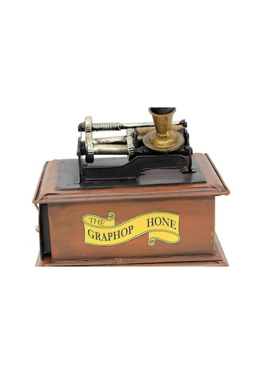 Dekoratif Metal Gramofon Kutu Hediyelik