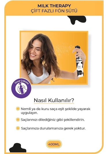 Milk Therapy Çift Fazlı Kondisyoner Fön Suyu 400 Ml - Mrfs