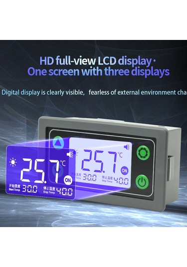 Geeroyoo 30a Röleli Akıllı Sıcaklık Kontrolcüsü, -40 C/+110 C Hassasiyet, Lcd Görüntü, Kesinti Belleği, Isıtma/soğutma Modları - Xy-sa30