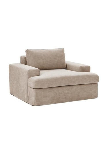 Mode Siesta Kuş Tüyü Berjer 11 Kahverengi Keten Kumaş İşbir Sünge Kahverengi