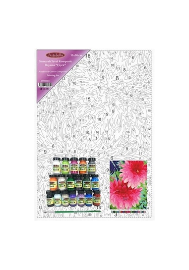 Artebella Numaralı Tuval Kompozit Boyama Antb0004 "Çiçek" 35X50 C