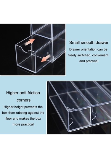 Tongxida 4 Katmanlı Akrilik Çekmece Vitrini, Toz Geçirmez, Şeffaf Masaüstü Saklama, Yeniden Kullanılabilir Diğer