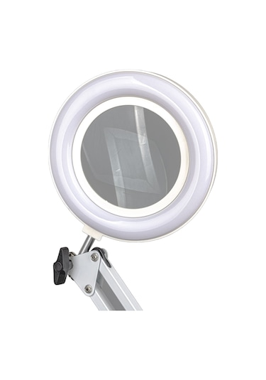 Akrobat Hareketli, 3 Diopter, Büyüteçli Led Işıklı Masa Çalışma Lambası, Mengeneli, Katlanabilir,