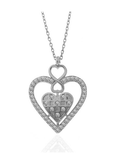 Blackcraft 925 Ayar Gümüş Kalp Sonsuzluk Kadın Kolye Koleksiyon